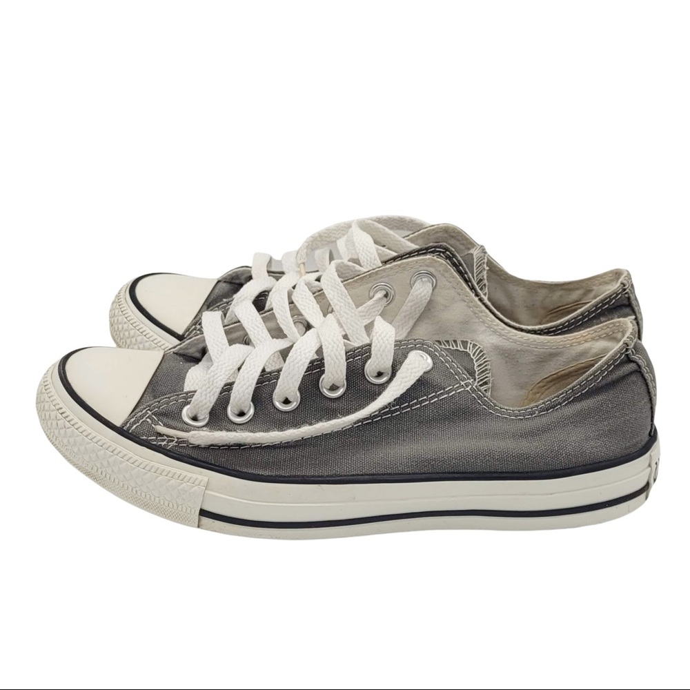 Converse Unisex All Star Grey Low Top Sneakers Size M6 W8 - Picture 3 of 10